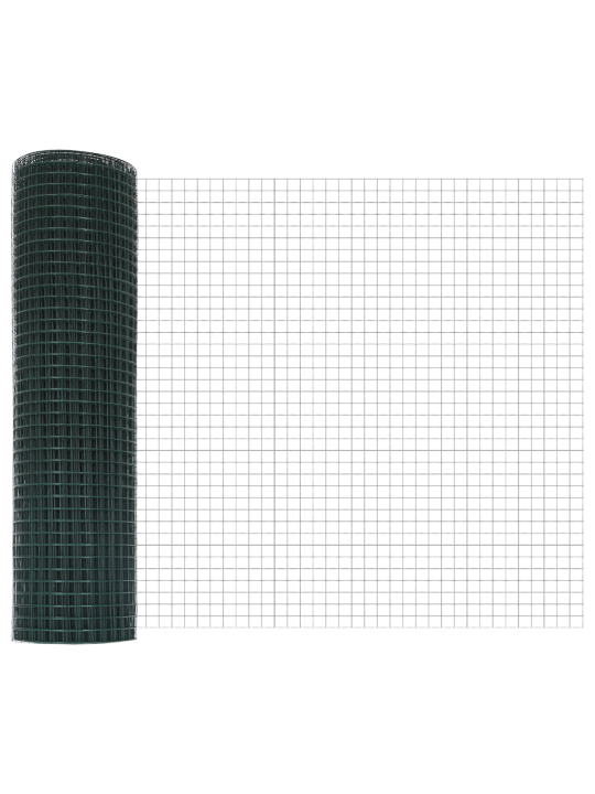 Aitatolppasetti 2 kpl vihreä metalli 25 x 0.5 m kestävä