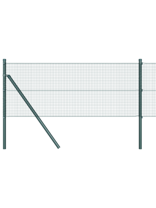 Aitatolppasetti 2 kpl vihreä metalli 25 x 0.5 m kestävä