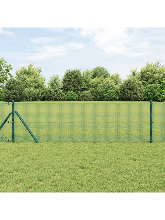 Aitatolppasetti 2 kpl vihreä metalli 25 x 0.5 m kestävä
