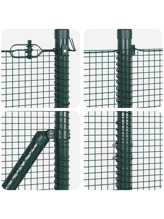 Metalliaita-tukiryhmä 2 kpl vihreä metalli, pvc-pinnoite 25 x 1 m