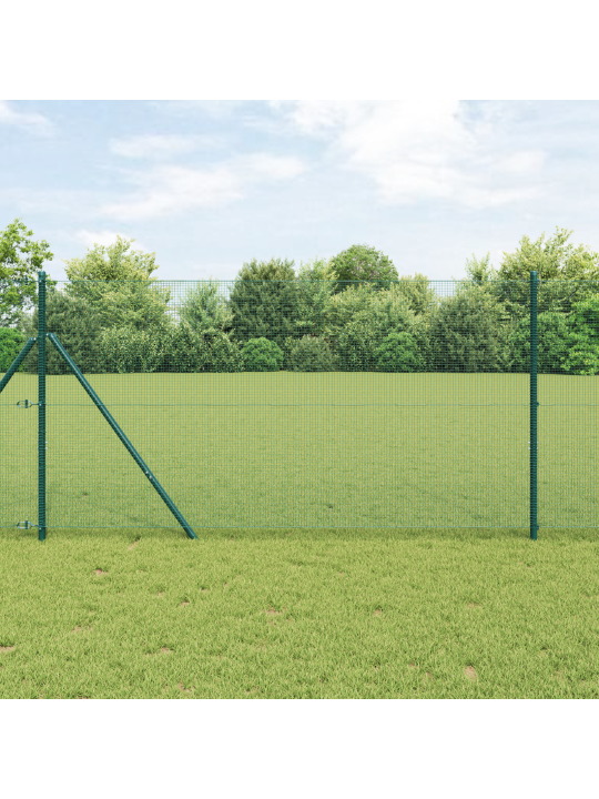 Metalliaita-tukiryhmä 2 kpl vihreä metalli, pvc-pinnoite 25 x 1 m