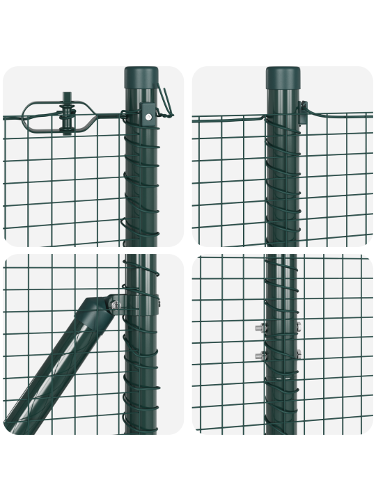 Hitsattu metalliverkkoaita 13 pylväällä vihreä 1.2x25 m teräs