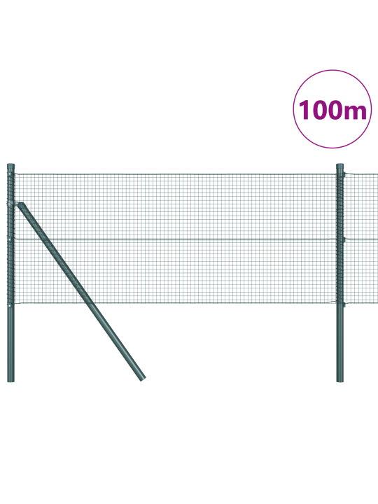 Hitsattu langa-aida 13 pylväällä vihreä 0.5x100 m teräs