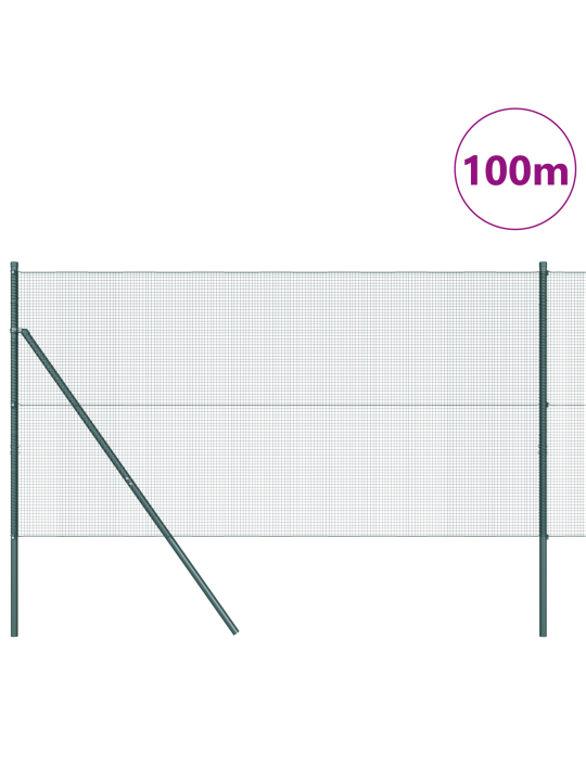 Sulatettu langa-aida 13 palkilla vihreä 1x100 m teräs