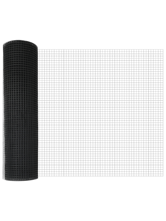 Hitsattu metalliverkko 7 pylväällä harmaa 0,8x10 m teräs