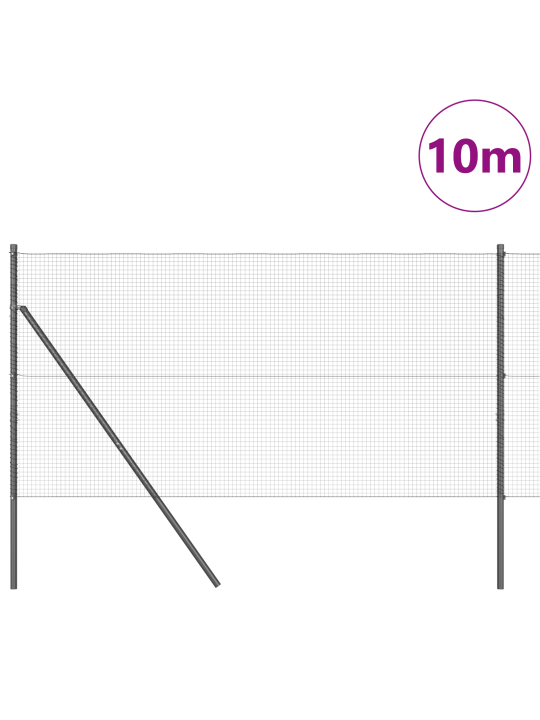 Hitsattu langa-aita 7 paalulla harmaa 1.4x10 m teräs
