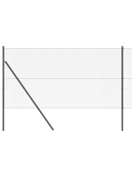 Hitsattu langa-aita 7 paalulla harmaa 1.4x10 m teräs