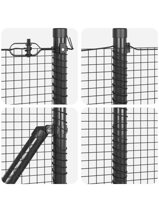 Hitsattu verkkaita 13 postilla harmaa 0,6x25 m teräs