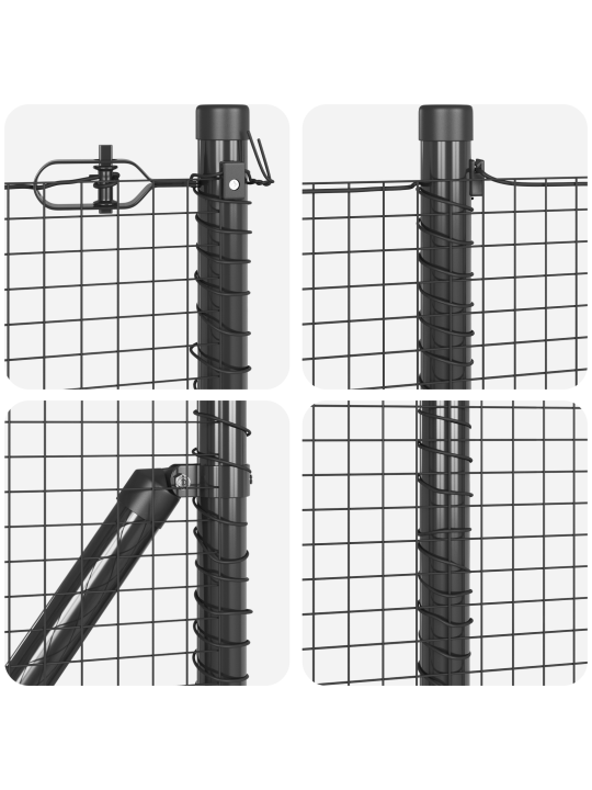 Hitsattu langa-aita 13 pylväällä harmaa 0.6x25 m teräs