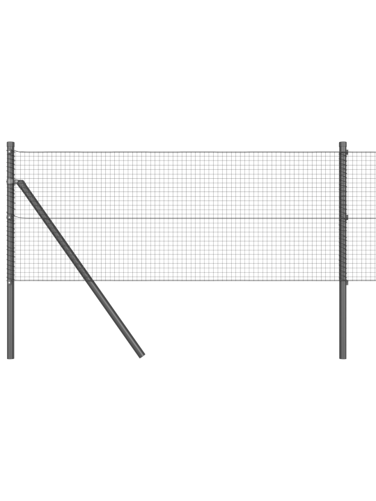 Hitsattu langa-aita 13 pylväällä harmaa 0.6x25 m teräs