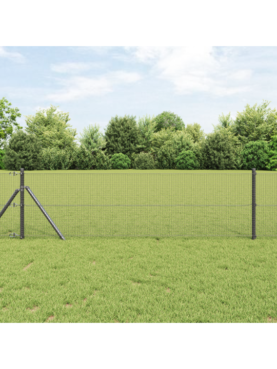 Hitsattu langan aita 13 tuen kanssa harmaa 0.5x50 m teräs