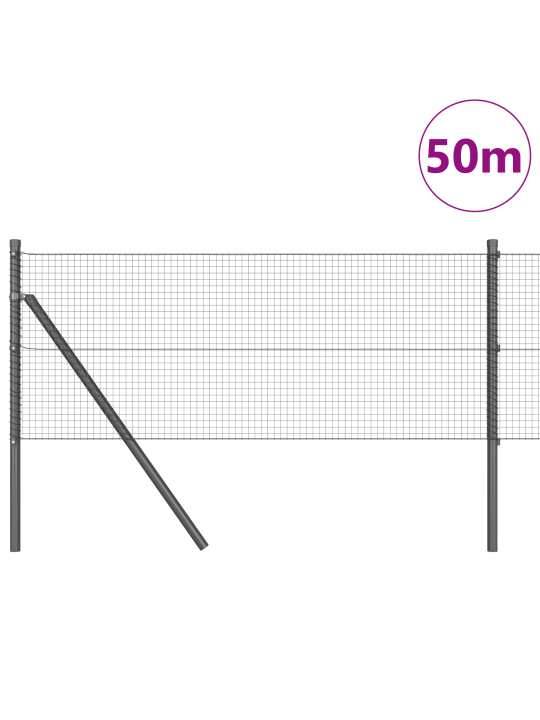 Hitsattu langoitusaita 13 tolppaa harmaa 0.5x50 m teräs