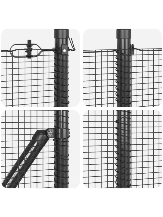 Hitsattu metalliaita 13 tolppaa harmaa 0.8x50 m teräs