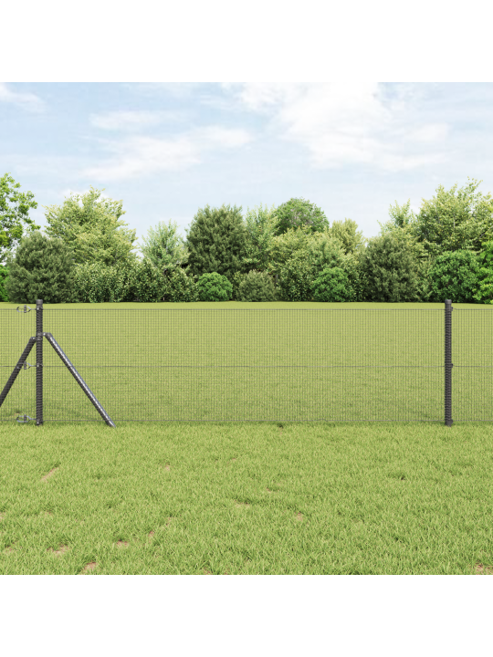Hitsattu metalliaita 13 tolppaa harmaa 0.8x50 m teräs
