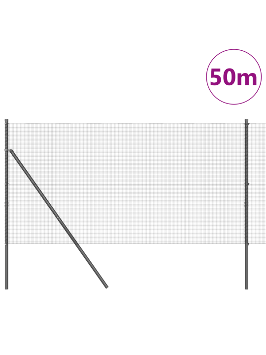 Hitsattu rautalanka aita 13 postilla harmaa 1x50 m teräs