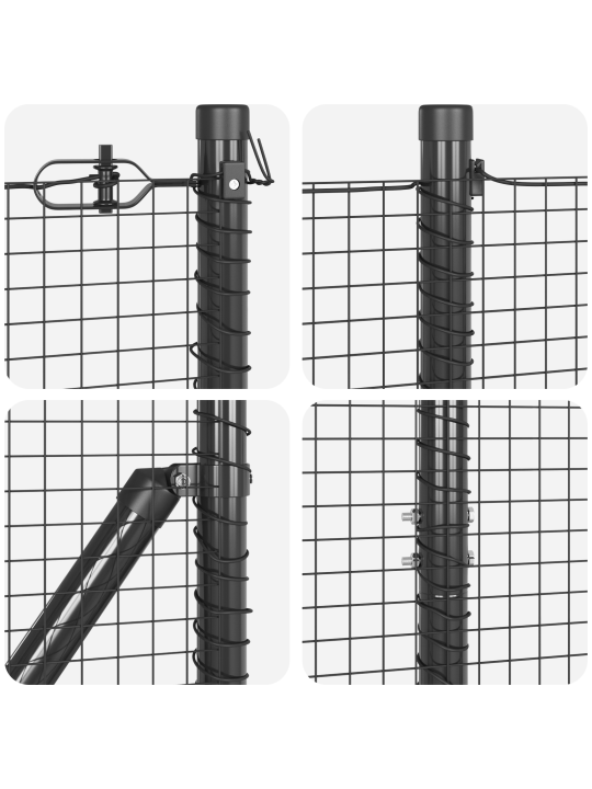 Welded wire fence with 13 posts harmaa 1,2x50 m teräs