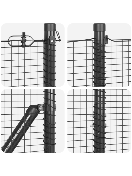 Hitsattu verkkotaide 7 pylväällä harmaa 1.4x50 m teräs