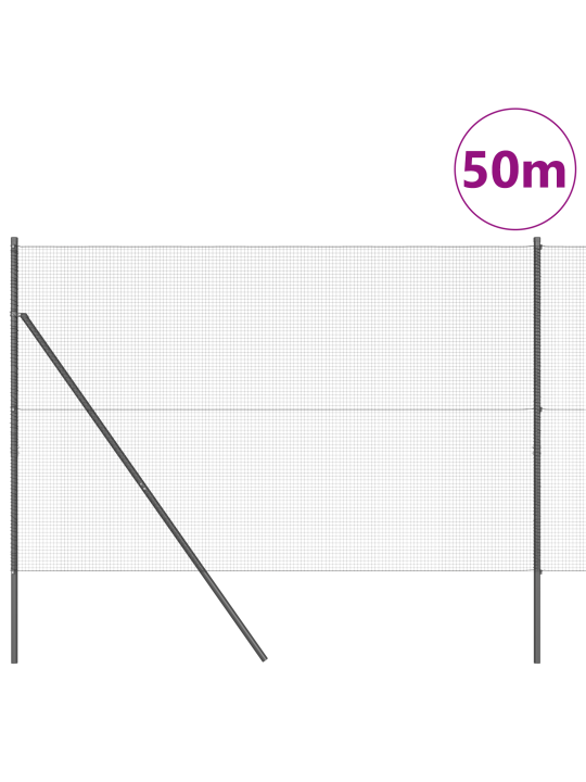 Hitsattu verkkotaide 7 pylväällä harmaa 1.4x50 m teräs
