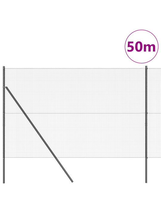 Hitsattu langa-aita 13 tolpalla harmaa 1.4x50 m teräs