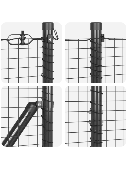 Kohdistettu metalliaita 7 tolppaa harmaa 1.4x50 m teräs
