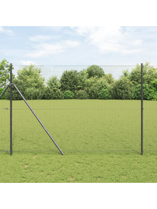 Kohdistettu metalliaita 7 tolppaa harmaa 1.4x50 m teräs