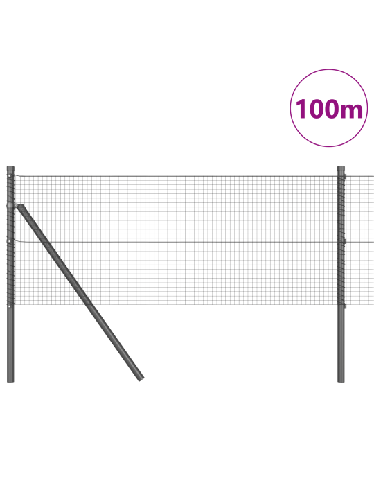 Hitsattu verkkoaita 13 jalalla harmaa 0.4x100 m teräs