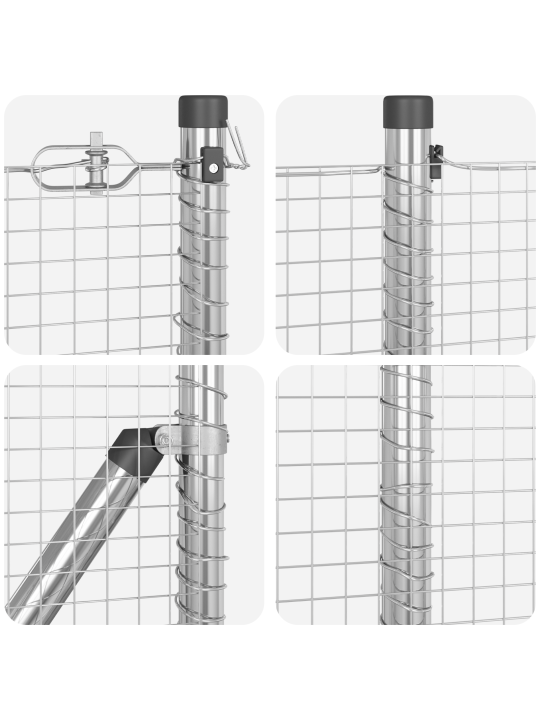 Aitatolppasetti 10 x 1 m 2 kpl galvanoitu teräs 10 x 1 metriä