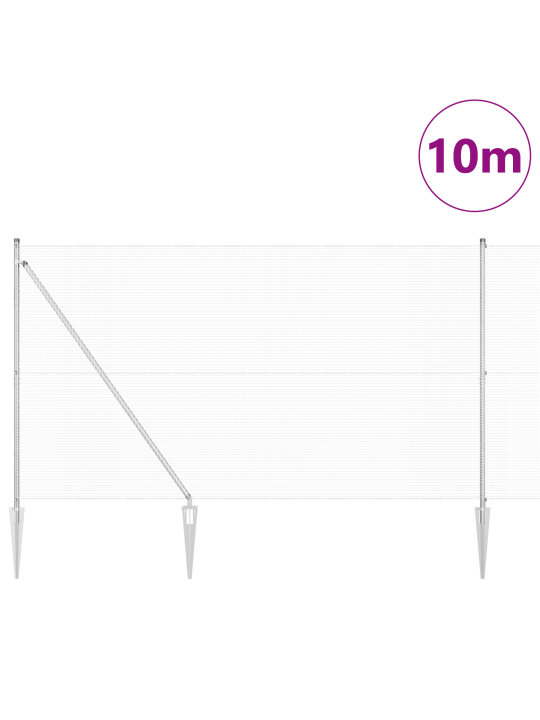 Hitsattu metalliverkkoaita 7 piikkipostilla 1.5x10 m galvanoitu teräs