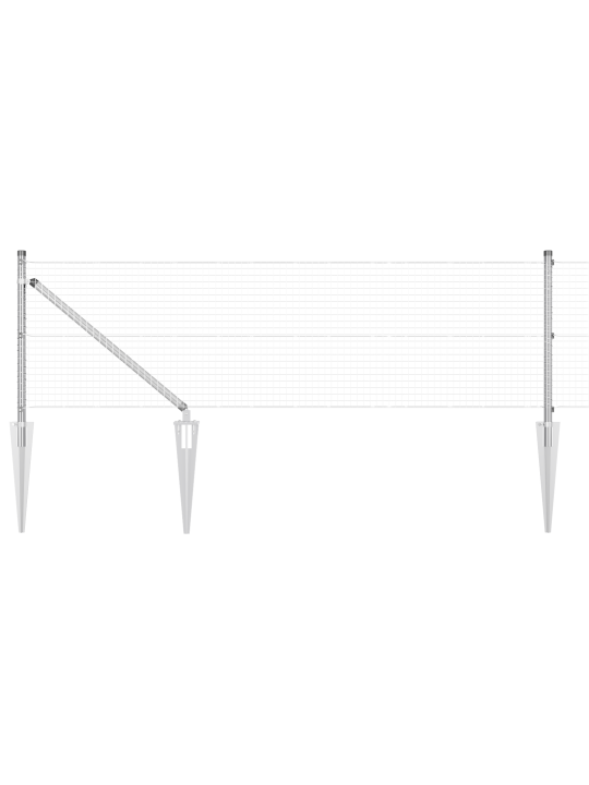 Aitapylvässetti 2 kpl galvanoitu teräs 25 x 0.5 m kestävä