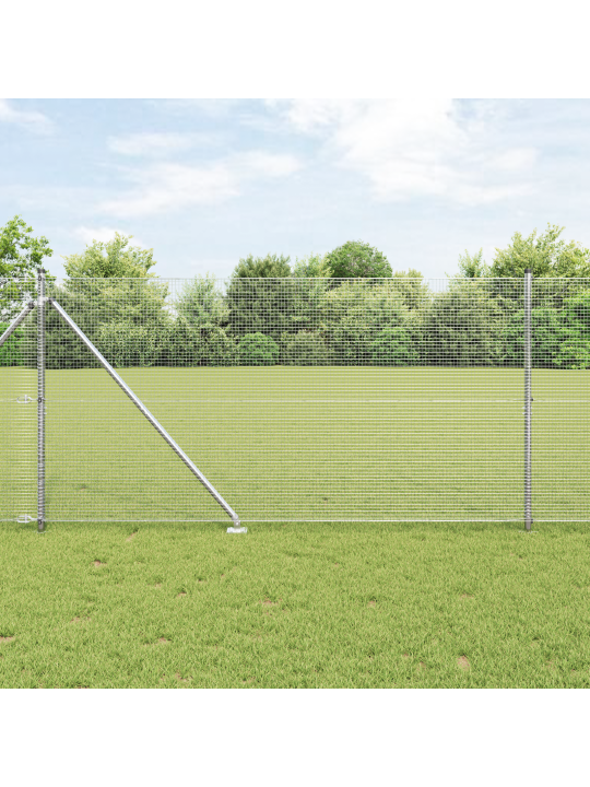 Hitsattu langa-aita 13 piikkipylväällä 1.2x25 m galvanisoidusta teräksestä