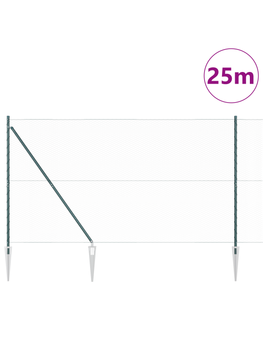 Kuusikulma Aita Vihreä 1.6x25 m Teräs