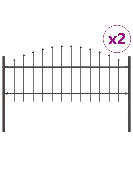 Puutarha-aidat hoop top harmaa 3,4x0,75 m teräs