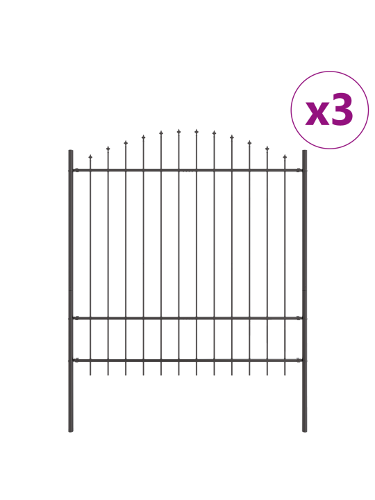 Puutarhaverkko huippupää harmaa 5,1x1,75 m teräs