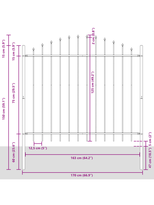 Puutarhaverkko hoop top harmaa 8,5x1,25 m teräs