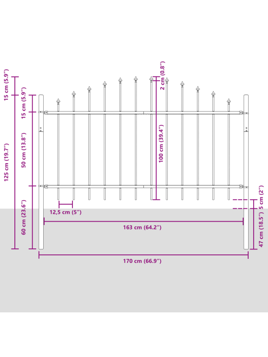 Puutarhaverkko hoop top valkoinen 3,4x1 m teräs