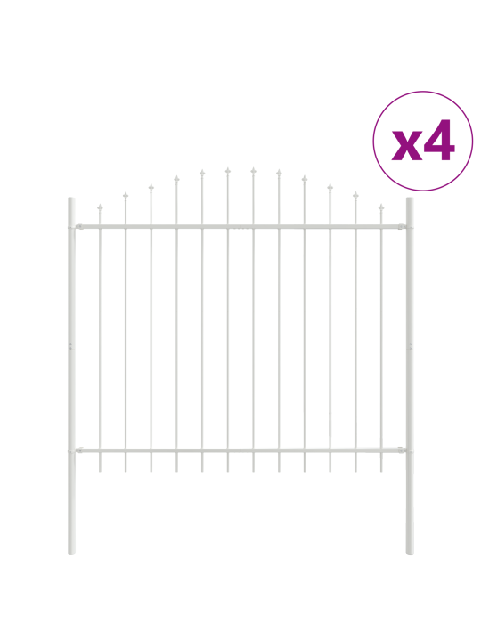 Puutarha-aita hoop-huipulla valkoinen 6,8x1,25 m teräs