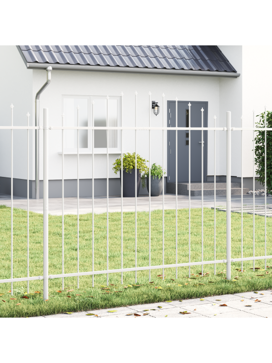 Puutarhatarha hooppikärjellä valkoinen 11,9x1,25 m teräksestä
