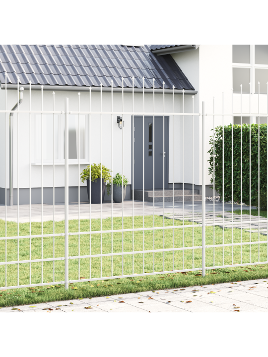 Puutarhaverkko suorilla kaarilla valkoinen 13,6x2 m terästä