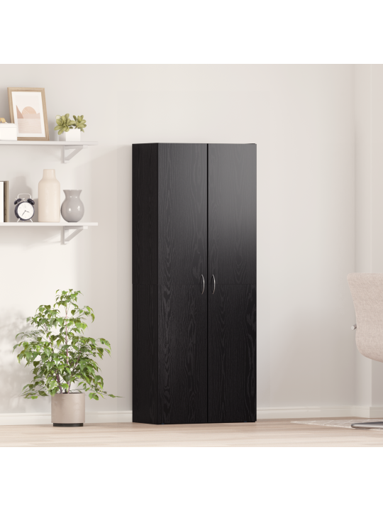 Arkistokaappi 2 kpl musta tammi tekninen puu 60 x 32 x 153 cm