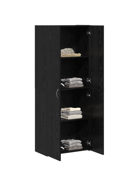 Arkistokaappi 2 kpl musta tammi tekninen puu 60 x 32 x 153 cm