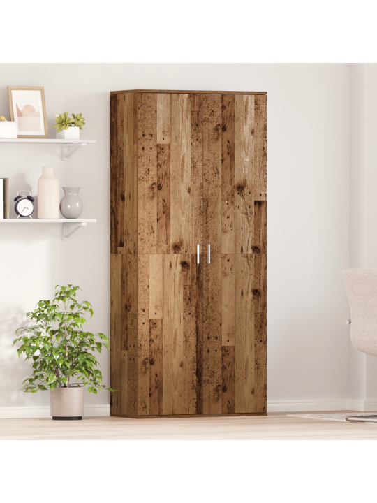 Korkeakaappi vanha puu 80x35x180 cm tekninen puu