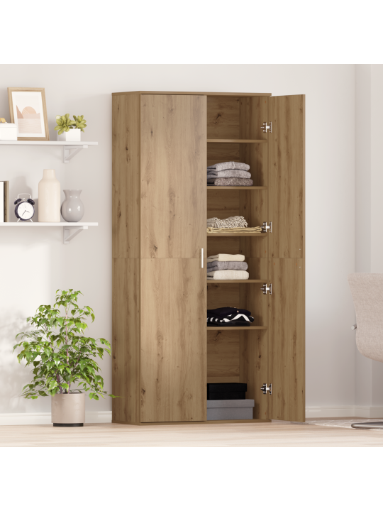 Yläkaappi käsityöläis tammi 80x35x180 cm teknistä puuta