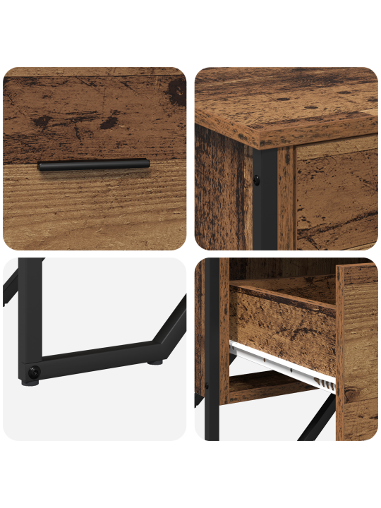 Laatikkosto vanha puu 91x35.5x74.5 cm tekninen puu