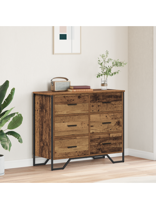Laatikkosto vanha puu 91x35.5x74.5 cm tekninen puu