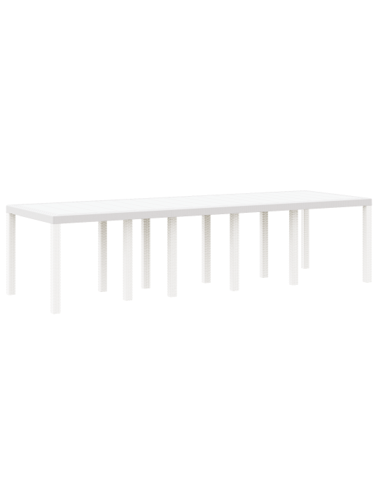 Puutarhapöytä valkoinen 300x100x73 cm poly rattan