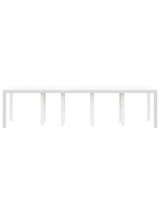 Puutarhapöytä valkoinen 300x100x73 cm poly rattan
