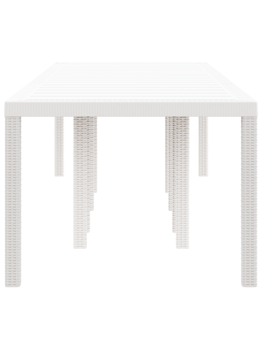 Puutarhapöytä valkoinen 300x100x73 cm poly rattan