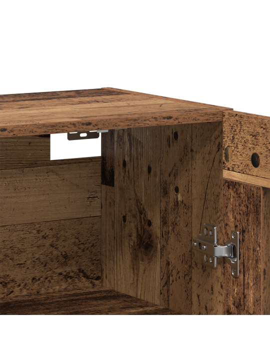 Seinäkaapit 2 kpl vanha puu 69.5x34x90 cm vahvistettu puu