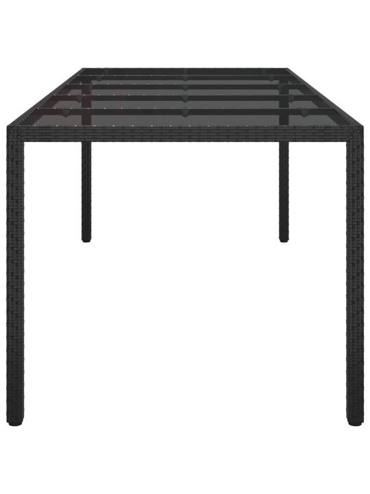 Puutarhan ruokapöytä musta 250x100x75 cm polyrottinki