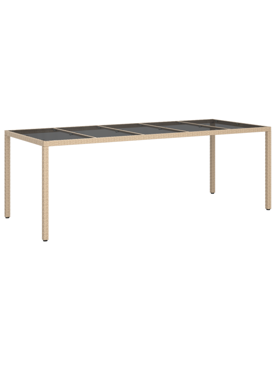 Puutarhapöytä beige 250x100x75 cm polyrottinki